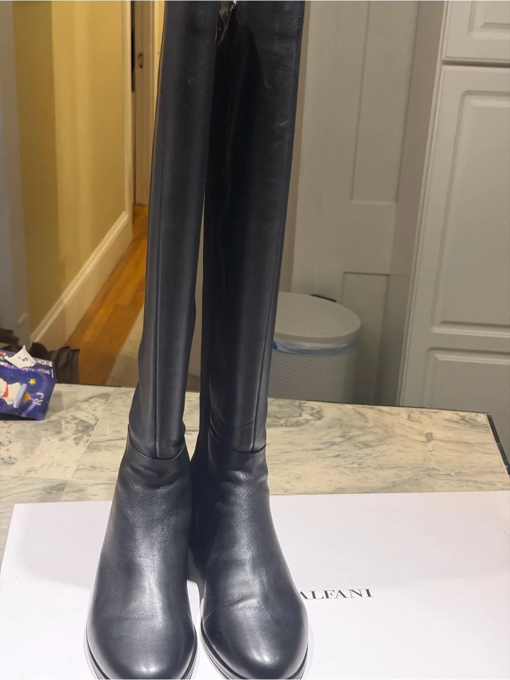Alfani Black Over-The-Knee Leather Boots